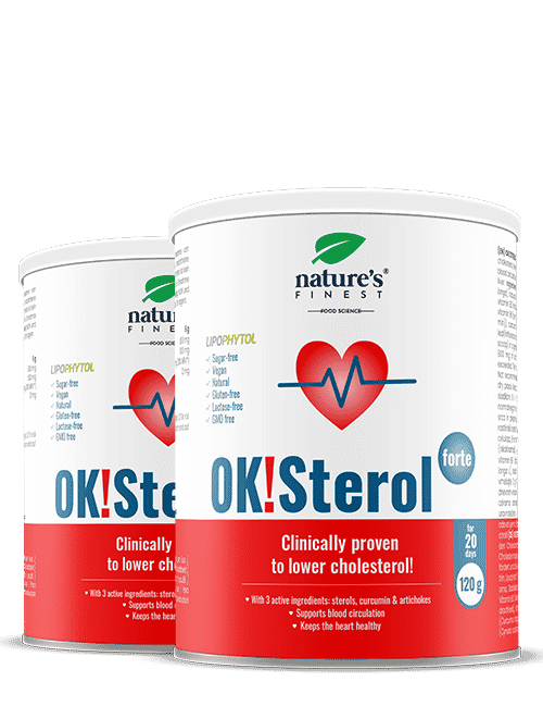 OK!Sterol Forte 1+1 | Klinički dokazano | Snižava loš kolesterol | 6-1 Formula | Normalizacija lipidnih razina | Prirodno rješenje | 240g.