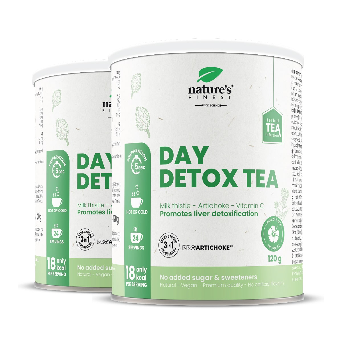 Dnevni detox čaj 1+1 | Energizirajuće čišćenje | Imuni čaj | Čaj za olakšanje stresa | Organsko | Vegansko | Čaj od mlijeka čička | Podrška imunosti |
